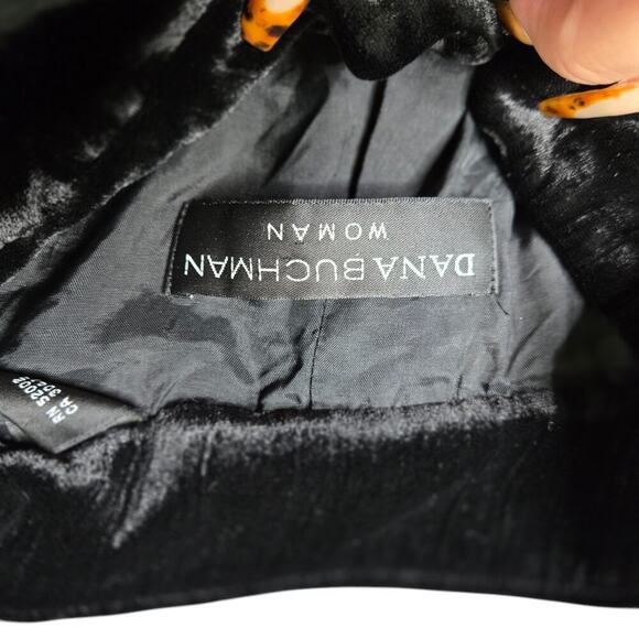 DANA BUCHMAN Black Champagne Floral Velvet Button Front Jacket Size: 16 - Picture 3 of 7